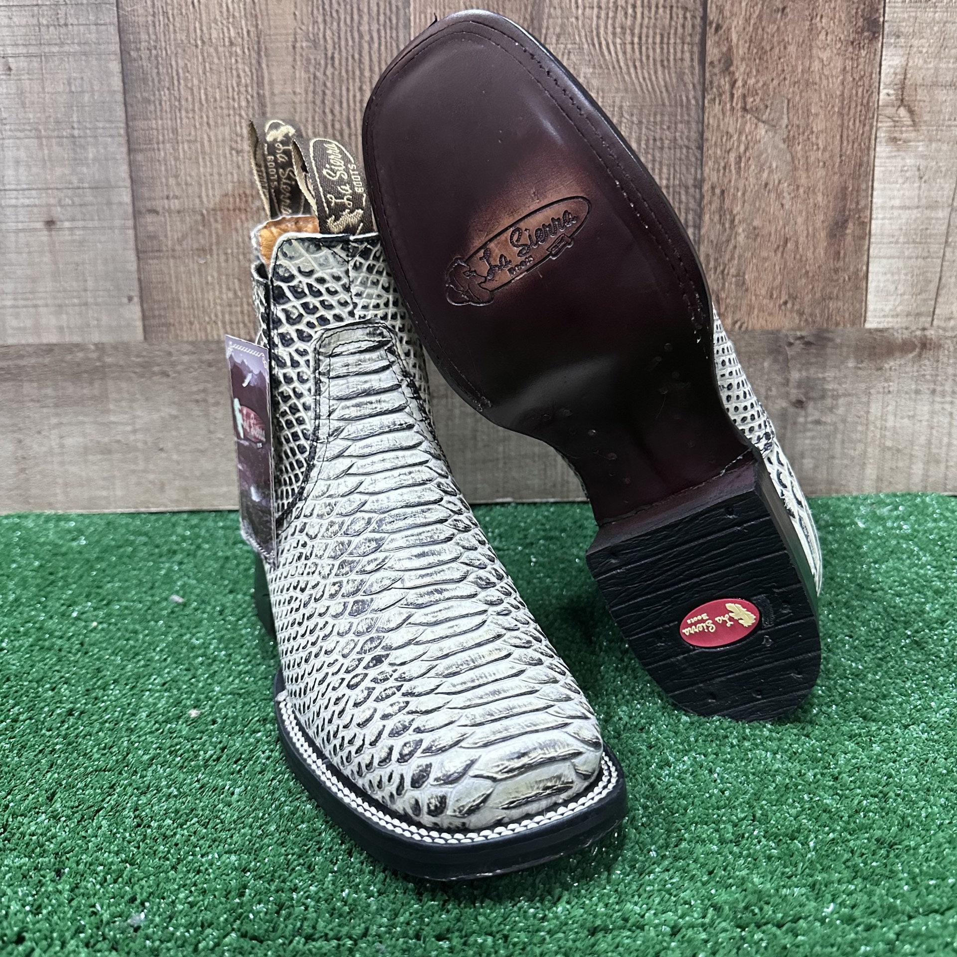 靴 pyson leather studs western boots Buy Men Leather Python Print Western Style Cowboy Rodeo Pull-on
