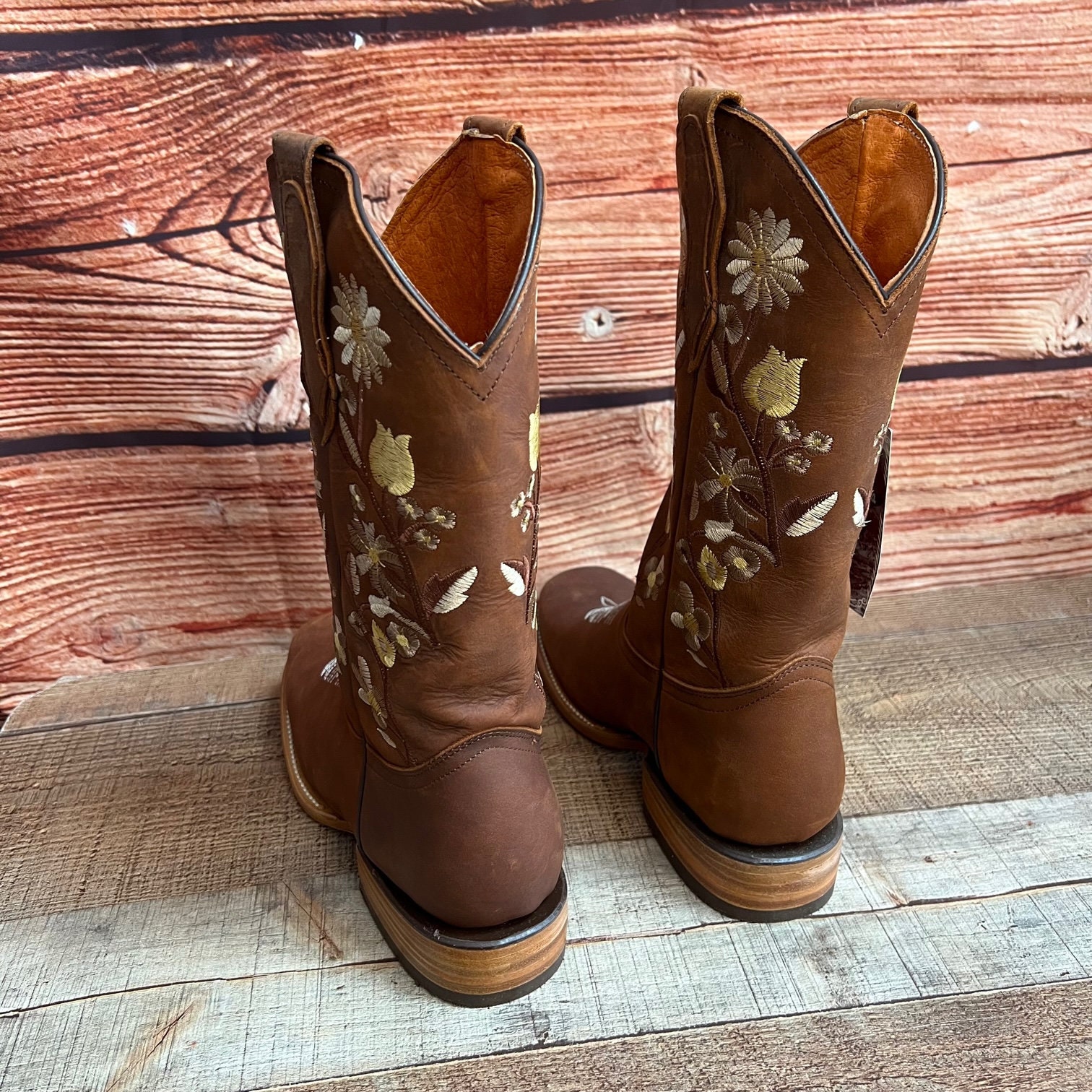 Leather Embroidered Western Boots Dona Michi Women