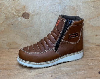 MEN\'S WORK BOOTS GENUINE LEATHER ZIP-UP TAN 339 339Habanalogo.png?v=1755892770  main image 2