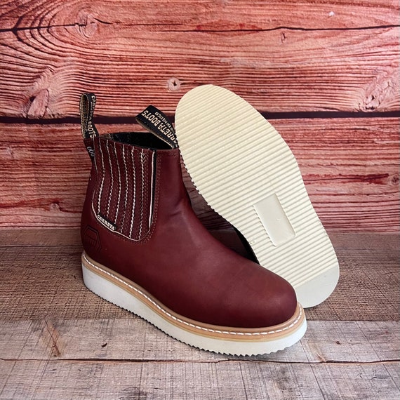 Mens LEATHER Light Weight Ankle Half CHELSEA  Work Boot Round Toe BOTIN TRABAJO Men Light Weight PULL ON Leather Ankle Round Toe Half WORK  main image 3