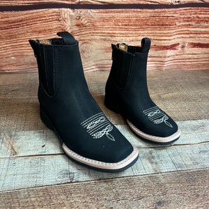 Boy&#39;s Toddler/ Walker Western Cowgirl Cowboy Square Toe Zipper Boots Bota Vaquera Para Nino Rodeo Est.280 Sierra