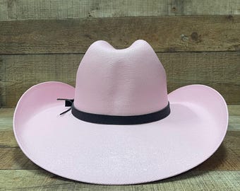 Pink Straw Cowgirl Hat: Women display picture 1