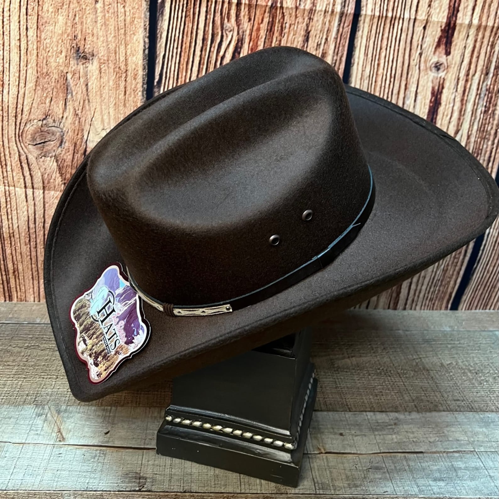 MEN COWBOY WESTERN Riding Hat Faux Felt Brown Tejana Vaquera Etsy