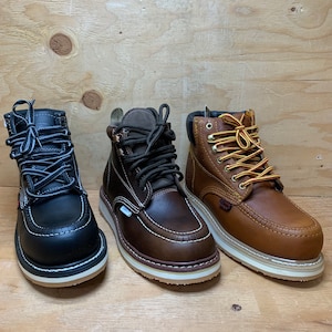 Men oil resistant leather Work Boot