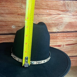 Ivory Felt Cowboy Hat with Faux Leather Band