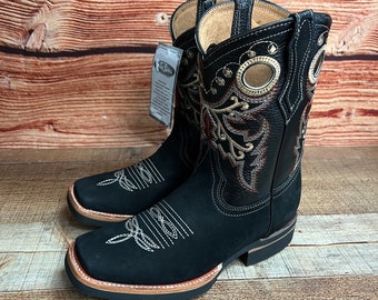 Women WESTERN COWGIRL Square Toe Boot Genuine Leather Bota Vaquera Dama Rodeo Est.700