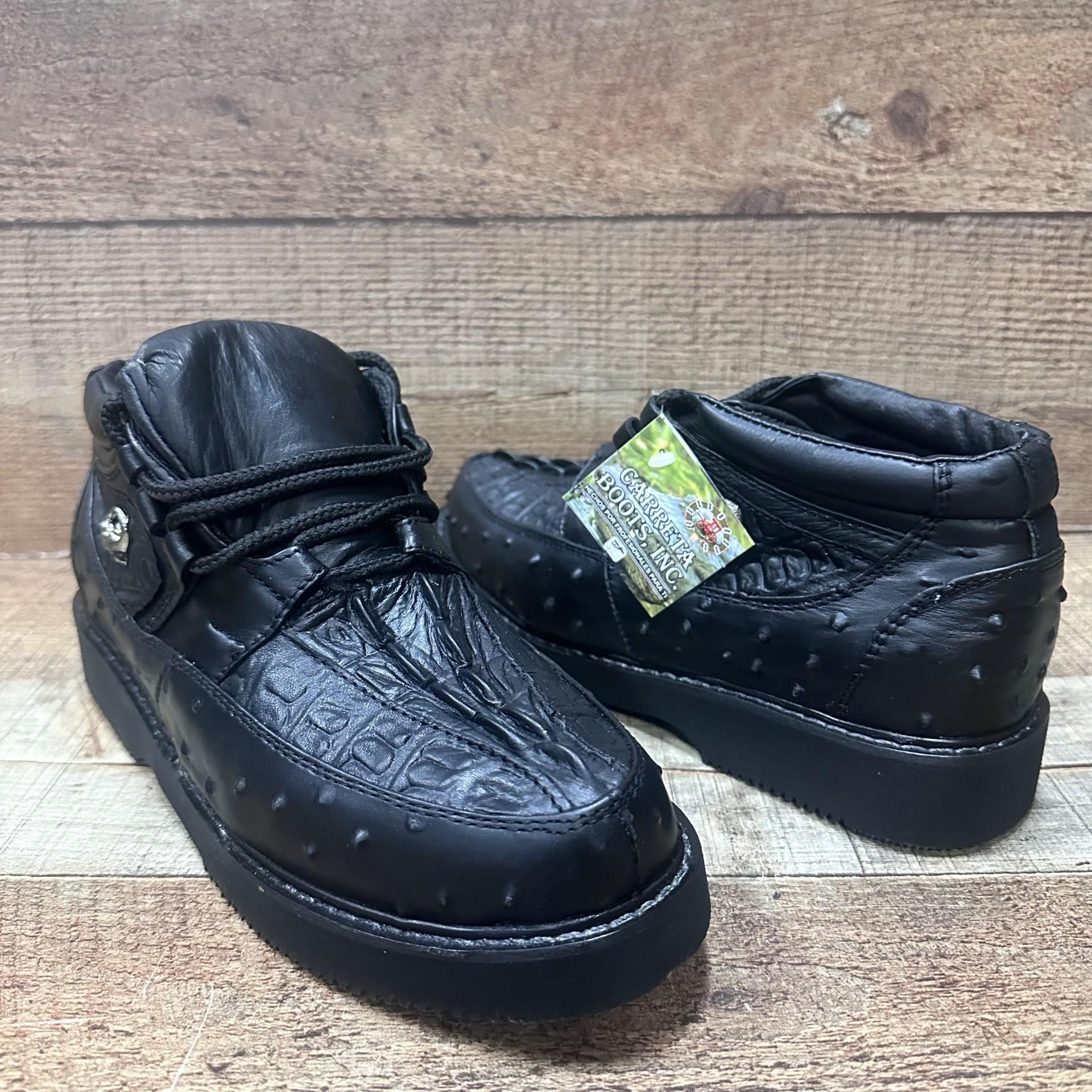 Chaparral Boots Mens Size 7.5 Crocodile Ostrich Leather Ankle Lace Up Ostrich / Crocodile Leather Shoes Men main image 4