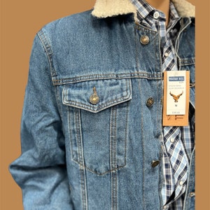 Men's Western Blue Jean Jacket 100% Cotton Chaqueta Vaquera Azul Con Algodon imagen 4