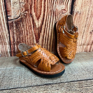 Baby Walker toddler BOYS girls MEXICAN SANDALS huaraches orange/brown
