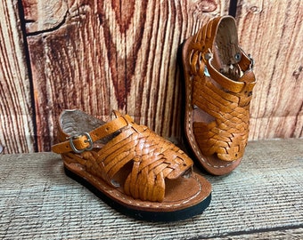 Baby Walker toddler BOYS girls MEXICAN SANDALS huaraches orange/brown