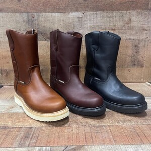 Men's Genuine Leather Work Boots Handmade in Mexico Pull On Lightweight Sole Est.315