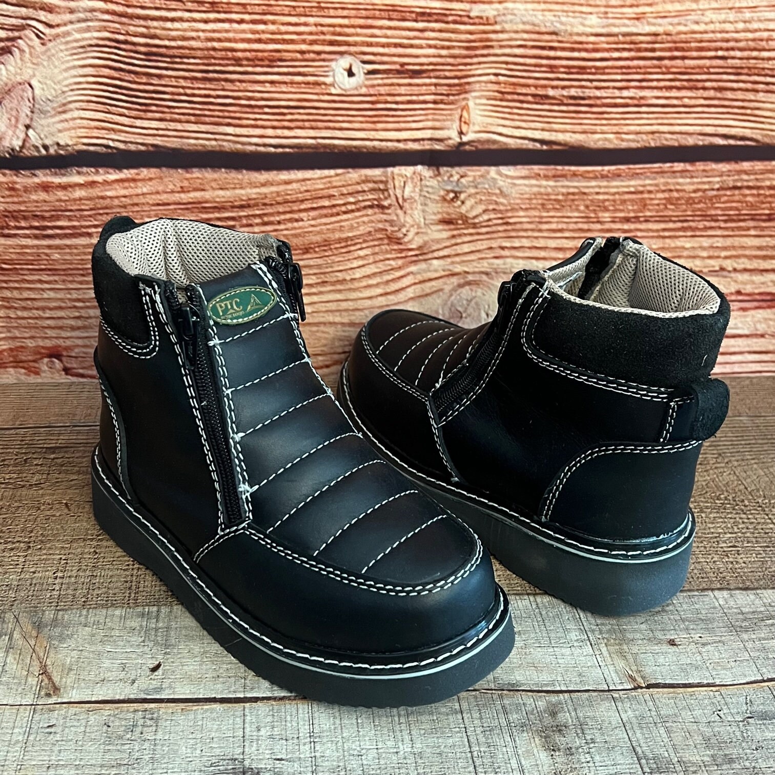 Women's Zipper Light Weight Leather Work Boots Water/oil