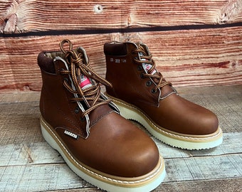 Men's Leather Work Boots: Oil/Water Resistant, Lightweight Est. 202
