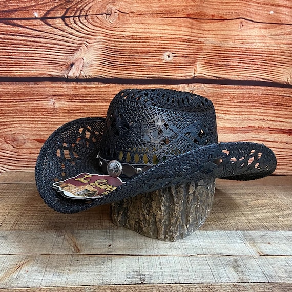 Unisex Western Rodeo Cowgirl/ Cowboy Black Straw Hat Sombrero