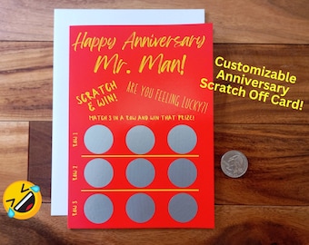 Funny Anniversary Scratch-Off Card for Him: Customizable Raunchy Gift