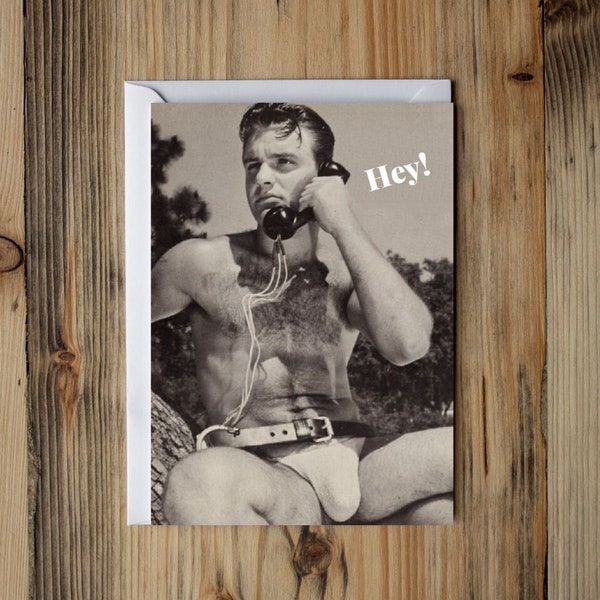 Funny Beefcake Birthday Card to Go with a "Big Package" | Gay Male Frontal | Gay Boyfriend Gifts | Coming Out Gift