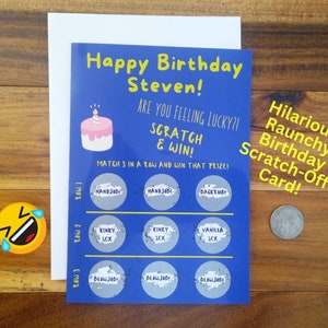 Funny Birthday Scratch Off Card For Him: Raunchy Gag Gift