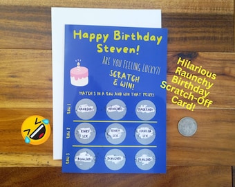 Funny Birthday Scratch Off Card For Him: Raunchy Gag Gift
