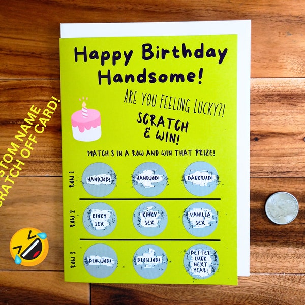 Carte d'anniversaire torride personnalisée à gratter pour lui