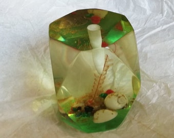 Vintage Acrylic Paperweight - Rare 70s Retro Office Decor - Collectible Desk Accessory