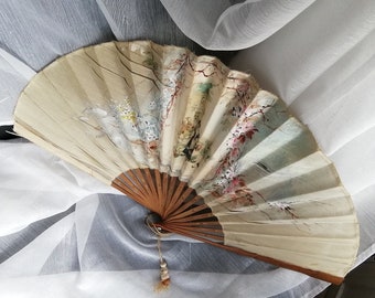 Antique French Silk Fan - Hand-Painted   18th Century  - Collectible