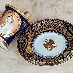 Vintage porseleinen koffiekop: Limited Edition Art Gallery &quot;Porcelain Museum&quot;-collectie