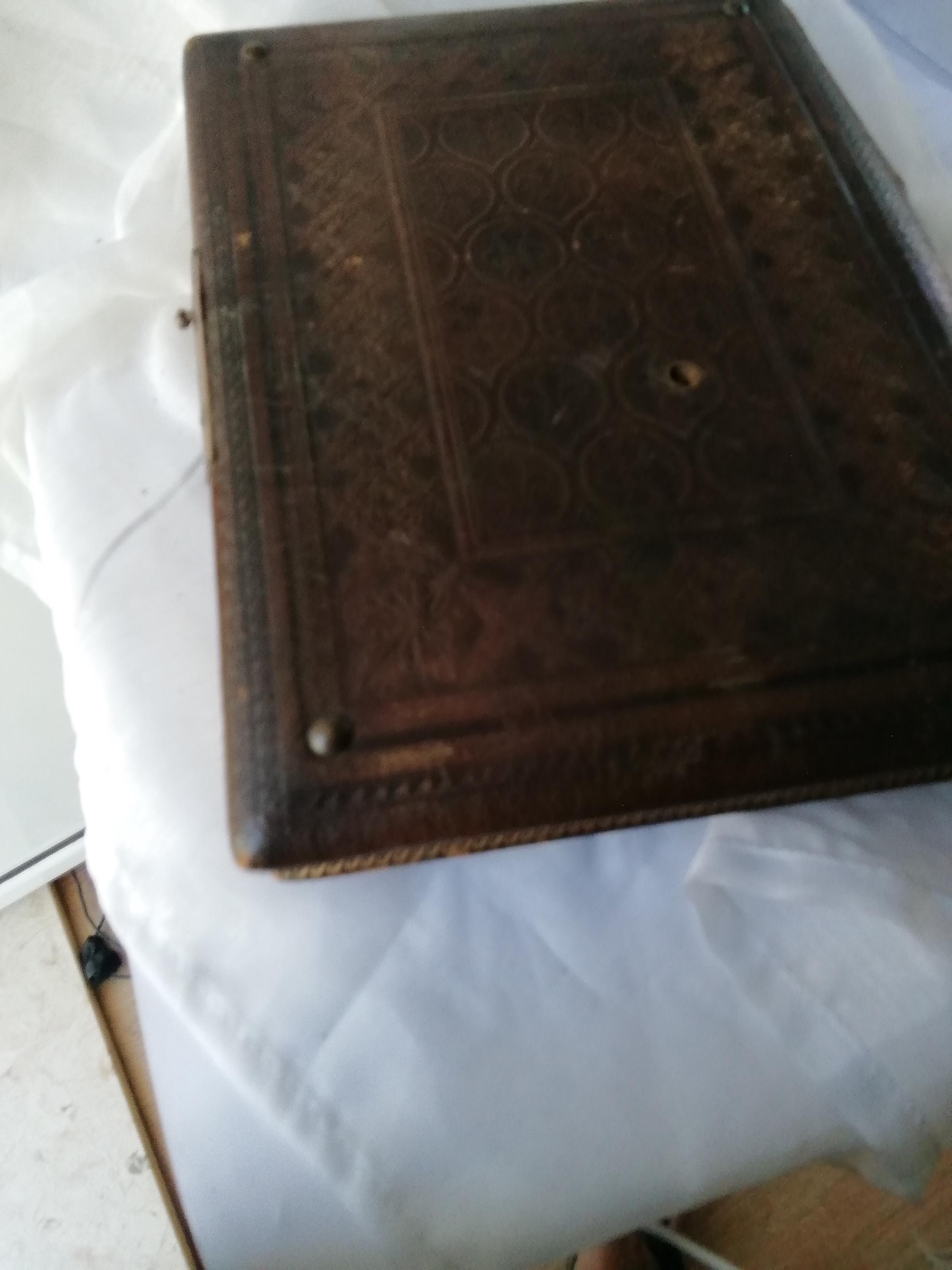 Antique Art Nouveau Leather Photo Album: 19th Century European
