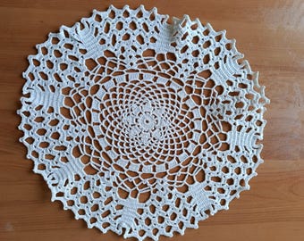 Handmade Crochet Cotton Doilies: Vintage Table Decor Set