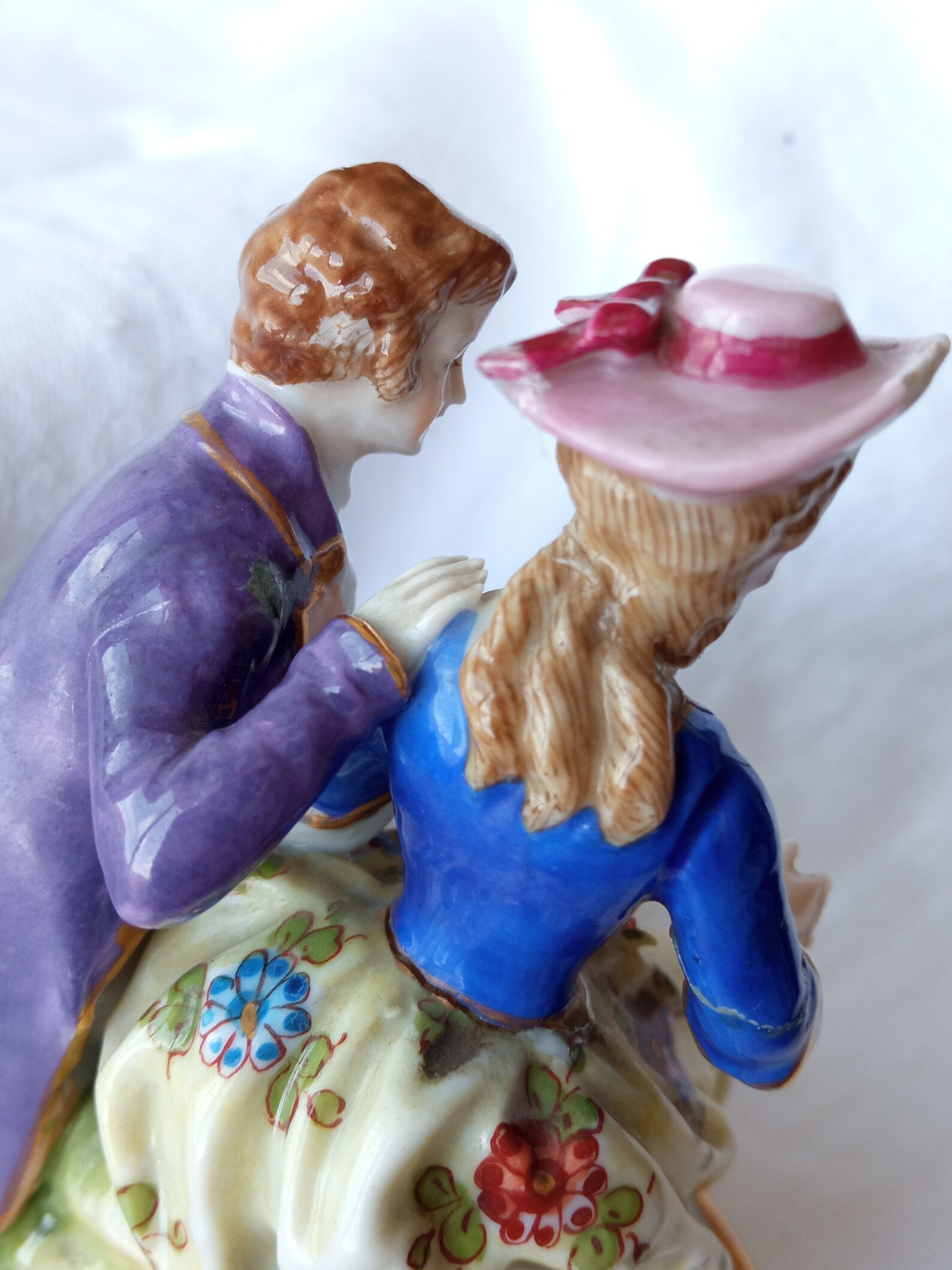 Antique German Porcelain Couple Courting Crown Mark Etsy