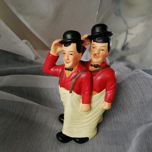 Laurel and Hardy Vintage Ceramic Figures - 1960s Collectible