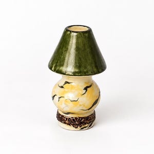 Limoges France Lamp Shaped Porcelain Pill Box, Hand Painted, Signed