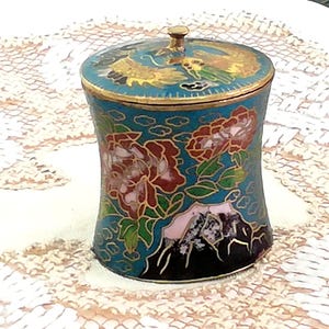 Vintage Limited Edition Cloisonné Miniature Collection Pot - Antique Enamel Trinket Box, Collectible Art, Handcrafted Chinese Decor
