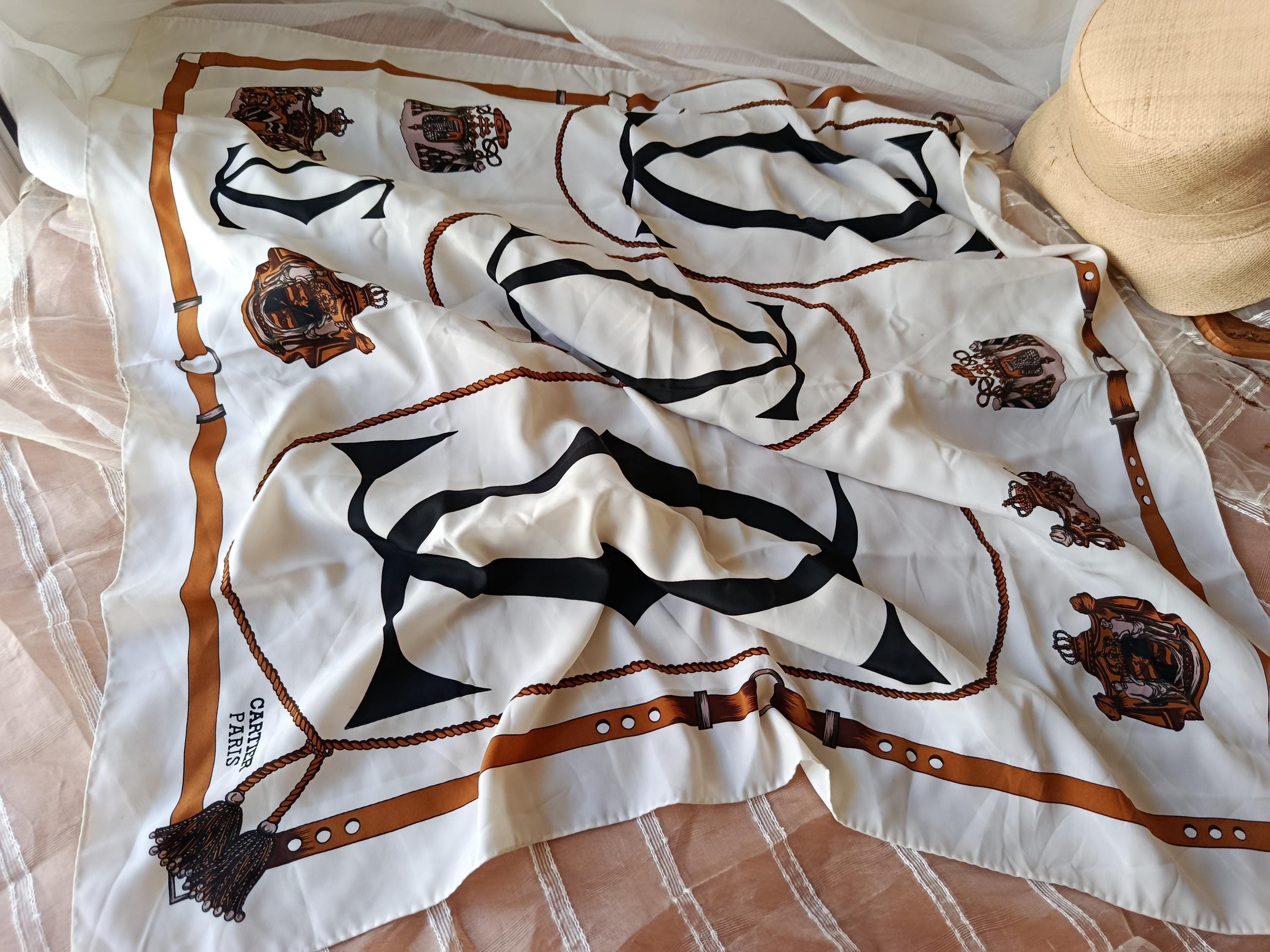 Vintage Cartier Paris Silk Scarf: Classic French Designer