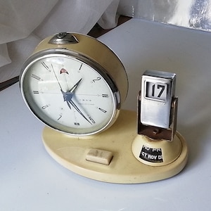 Vintage Chinese Wind-Up Alarm Clock: Classic 1950s alarm clock made in China  .East  Antique Design - Vintage home decor