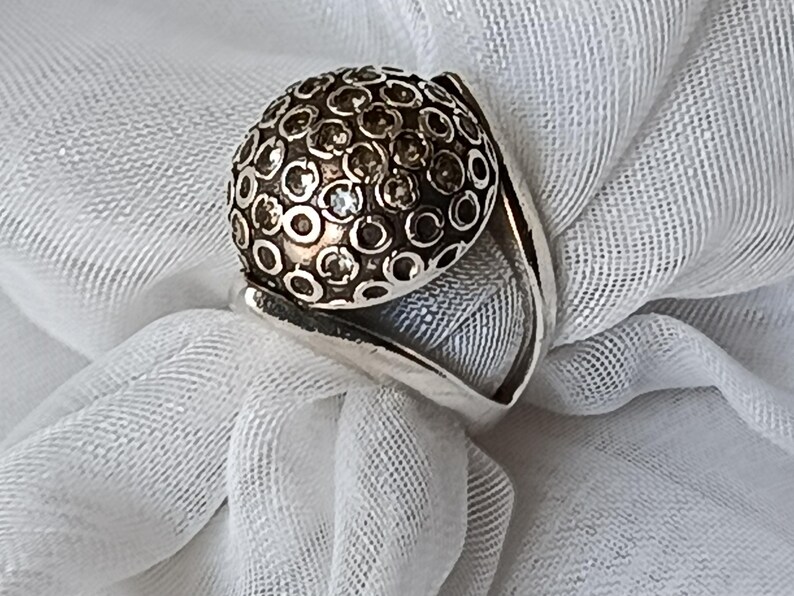 Sterling Silver Portuguese Ring – Hallmarked, Sparkling Stone Jewelry image 17