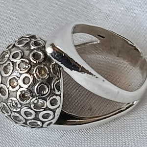 Sterling Silver Portuguese Ring – Hallmarked, Sparkling Stone Jewelry image 1