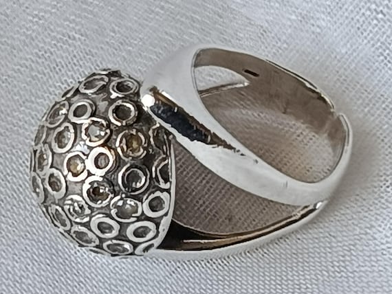 Sterling Silver Portuguese Ring – Hallmarked, Sparkling Stone Jewelry