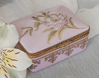 Limoges France Porcelain Trinket Box Hand Painted Limited Edition Ring Gift Box