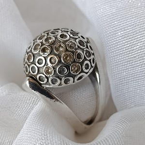 Sterling Silver Portuguese Ring – Hallmarked, Sparkling Stone Jewelry image 2