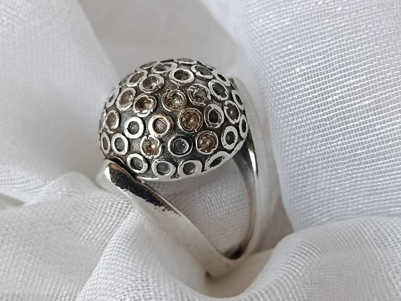 Sterling Silver Portuguese Ring – Hallmarked, Sparkling Stone Jewelry image 2