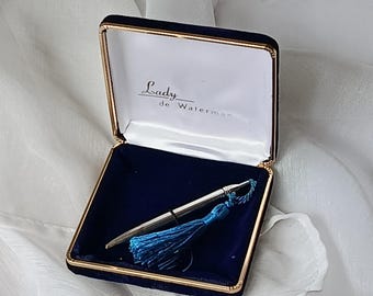 Vintage Waterman Lady Pen: Versilberter Kugelschreiber mit Samt-Etui