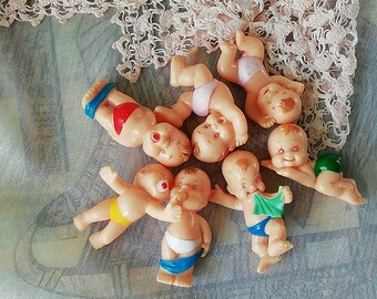Miniatur Baby Doll Set: Vintage Puppenhaus Sammlerstücke