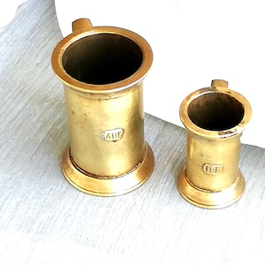 Antique 1800s Solid  Cast Bronze Mercantile Measure Cup –  Industrial Collectible – Rustic Kitchen  – Industrial Decor