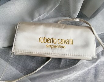 Bolso de joyería de viaje vintage Roberto Cavali - Satén brocado dorado