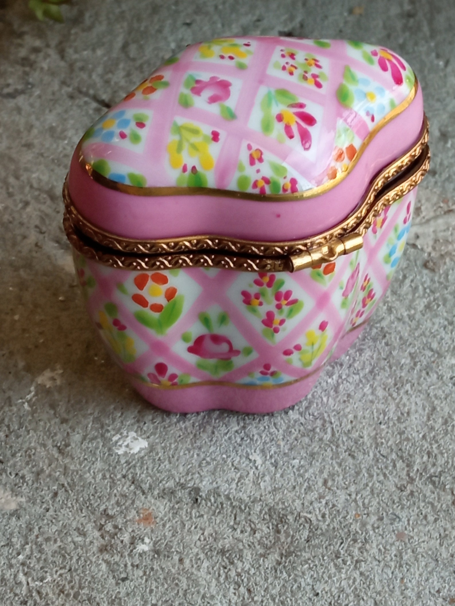 Limoges french porcelain pill box hand painted peint a Etsy