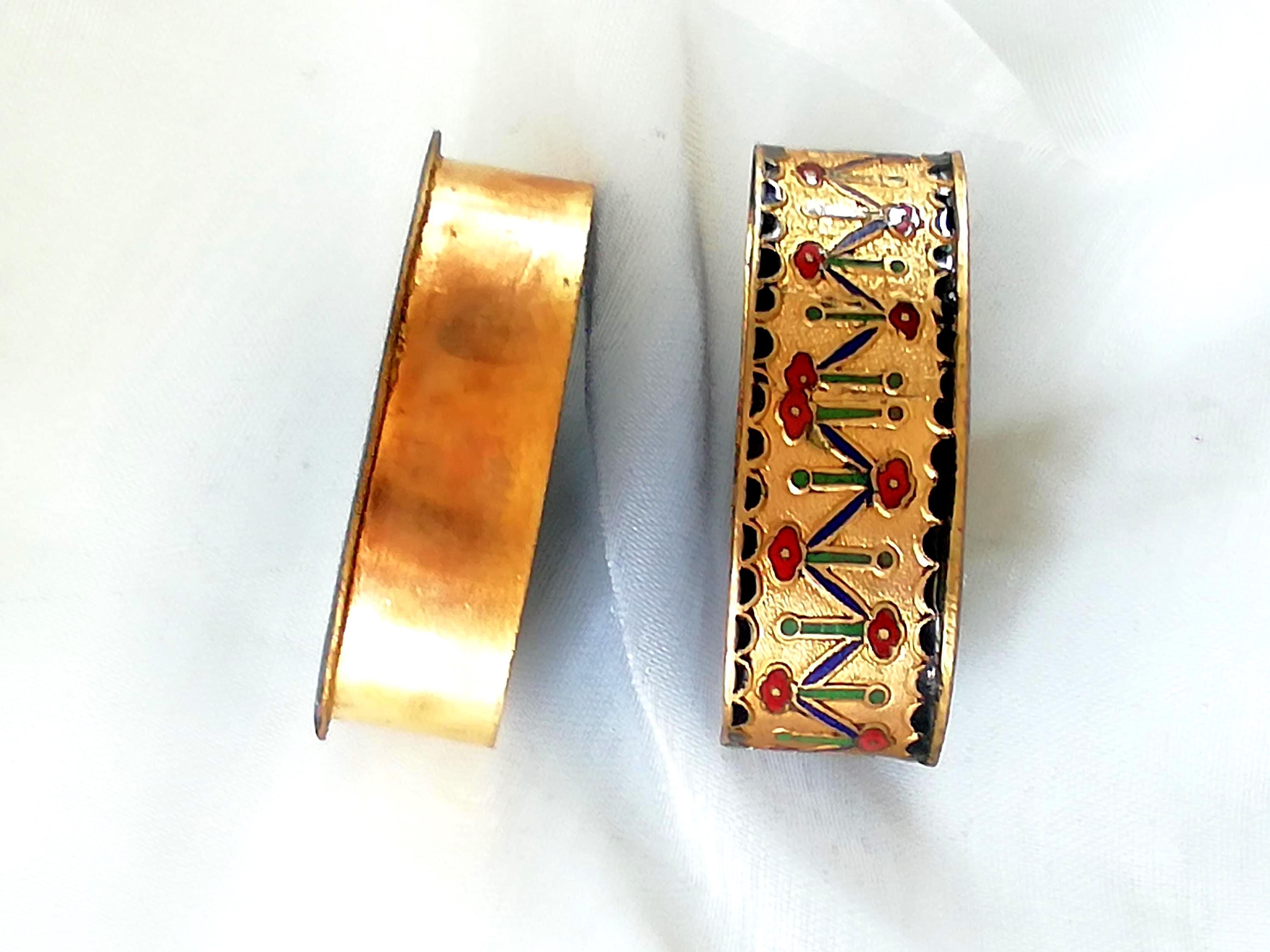 ヴィンテージ七宝焼小物ボックス: エナメルブロンズリング