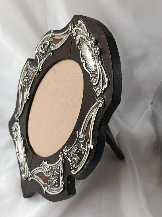 Sterling Silver Inlaid Rosewood Photo Frame Portuguese Hallmarked