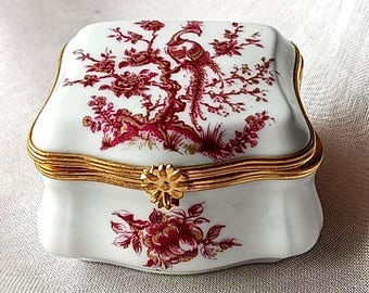 ヴィンテージ リモージュ 磁器 手描き 香水瓶 ボックス; リモージュ