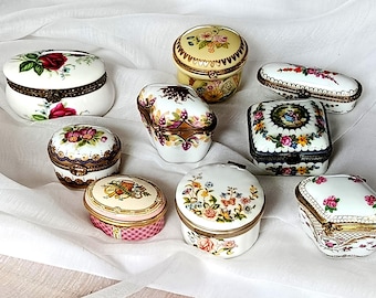 Vintage Porcelain Pillbox: Hand-Finished Limited Edition Collectible