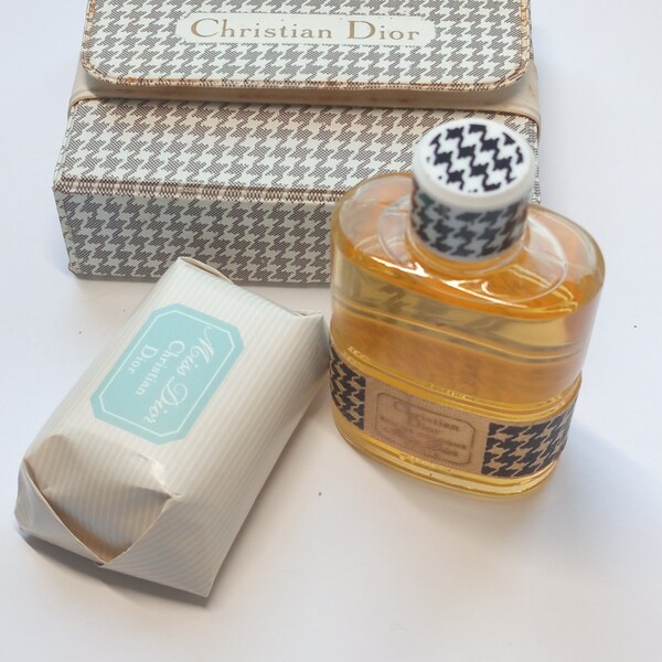 Vintage Christian Dior Miss Dior Perfume and Soap Miniature Set with Case - Made in France